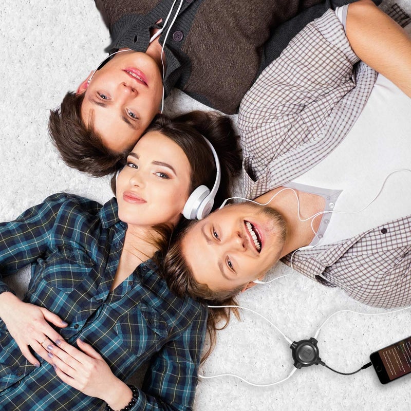 LP موصل سماعات الرأس LP، موصل صوت ستيريو 3.5 مم مضفر من النايلون، ذكر إلى 3 منافذ أنثوية لجهاز MacBook، Mac، iPad، iPhone(â‰¤6)، iPod، جهاز لوحي، كمبيوتر محمول، كمبيوتر شخصي، سماعة أذن، كيندل، مشغل MP3، مكبر صوت والمزيد - Image 5